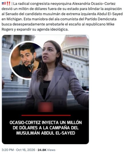 1-UHN-Plus-on-X-‼️-La-radical-congresista-neoyorquina-Alexandria-Ocasio-Cortez-desvió-un-millón-de-dólares-fuera-de-su-estado-para-blindar-la-aspiración-al-Senado-del-candidato-musulmán-de-extrema-izquierda-Abdul-El-Sayed-en-Michig