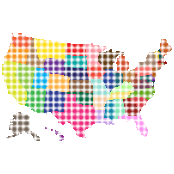 Multicolored-United-States-Map-Dots